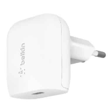 Belkin BoostCharge USB-C Wall Charger 20W, USB-C PD certified with PPS + 1M USB-C to USB-C Cable – WCA006VF1MWH-B6